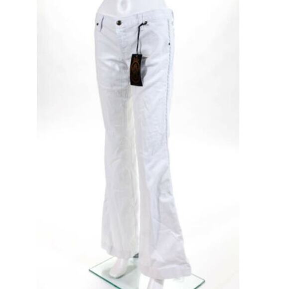 Anlo Stylish White Flare Leg Jeans with Braided Sides 29 TALL ~ DISCONTINUED - Picture 15 of 15